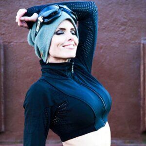 Buddhaful Designs Freq G Crop Hooded Jacket Mesh Black Cyber Goth